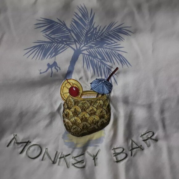 Tori Richard ButtonUp Shirt Men L Beige Monkey Bar Pineapple Vacation Beach Silk - Picture 7 of 13
